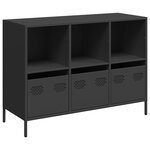 vidaXL Buffet noir 101 5x39x73 5 cm acier laminé à froid
