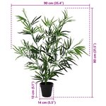 vidaXL Arbre en Bambou Artificiel Vert 90 x 14 x 80 cm Tissu et Bambou