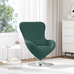 vidaXL Fauteuil œuf Vert foncé 63 x 73 x 90 cm Velours