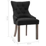 vidaXL Chaises à manger lot de 2 noir tissu
