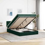 vidaXL Cadre de lit ottoman avec matelas vert foncé 140x200 cm velours