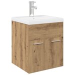 vidaXL Meuble lavabo avec bassin et robinet intégrés chêne artisanal