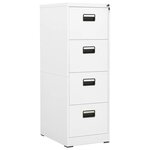 vidaXL Classeur Blanc 46x62x133 cm Acier