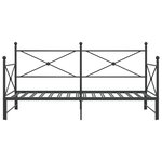 vidaXL Lit de jour avec gigogne sans matelas noir 100x200 cm acier