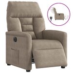 vidaXL Fauteuil inclinable électrique taupe tissu microfibre