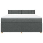 vidaXL Sommier à lattes de lit avec matelas Gris foncé 180x200cm Tissu