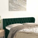 vidaXL Tête de lit avec oreilles Vert foncé 163x23x78/88 cm Velours