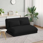 vidaXL Fauteuil de sol ajustable Noir Tissu