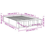 vidaXL Cadre de lit chêne fumé 140x190 cm bois d'ingénierie