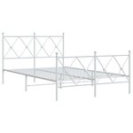 vidaXL Cadre de lit métal sans matelas et pied de lit blanc 120x190 cm