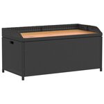 vidaXL Banc de rangement noir résine tressée et bois d'acacia