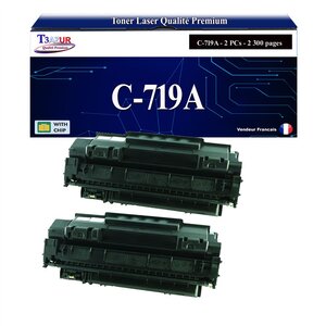 T3AZUR - Lot de 2 Toners compatibles avec Canon 719A pour Canon LBP-6650 LBP-6650DN LBP-6670DN LBP-6680X Noir - 2 300p