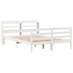 vidaXL Cadre de lit avec tête de lit blanc 120x200 cm bois pin massif
