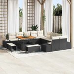 vidaXL Ensemble de canapé de jardin 13 Pièces Noir Poly rotin