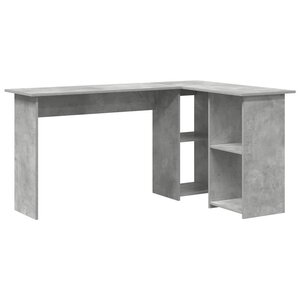 vidaXL Bureau Gris béton 142 x 102 x 73 cm Bois d'ingénierie