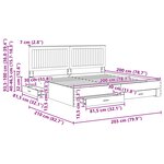 vidaXL Cadre de lit Gris Sonoma 200 x 200 cm Bois d'ingénierie