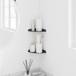 vidaXL Étagère flottante avec étagère 2 Pièces Noir 15 x 15 x 2 cm