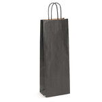 Sac kraft noir avec poignées torsadées pour 2 bouteilles 18 x 39 x 8 cm (lot de 25)