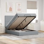 VidaXL Cadre de lit ottoman et matelas gris clair 140x190 cm tissu