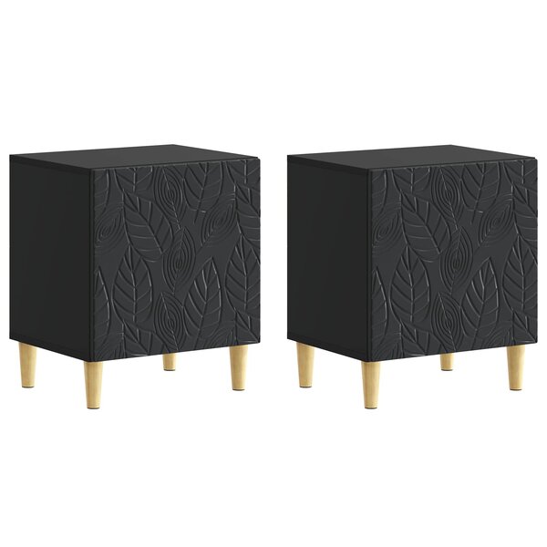 vidaXL Table de chevet 2 Pièces Noir 43 x 34 5 x 50 cm Bois d'ingénierie