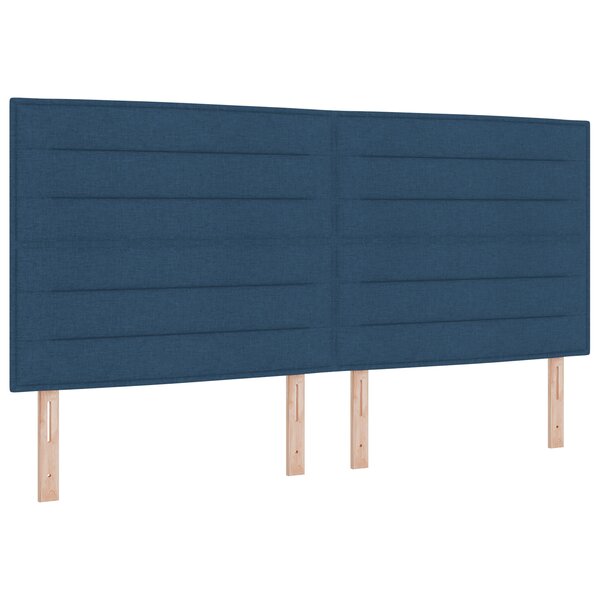 vidaXL Lit à ressorts avec matelas et LED bleue  200 x 200 cm  Tissu