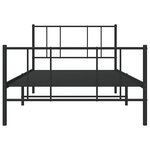 vidaXL Cadre de lit métal sans matelas avec pied de lit noir 75x190 cm