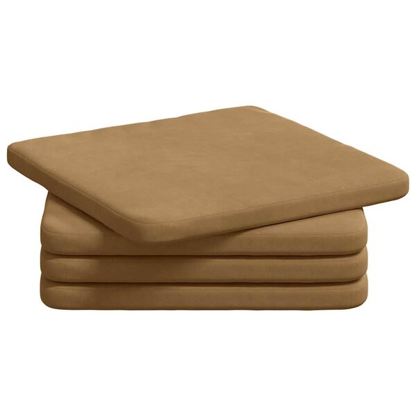 vidaXL Coussins de siège 4 pc Velours Marron 40 x 40 x 3 cm