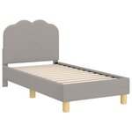 vidaXL Cadre de lit pour tout-petit avec tête de lit Gris clair Bouclé