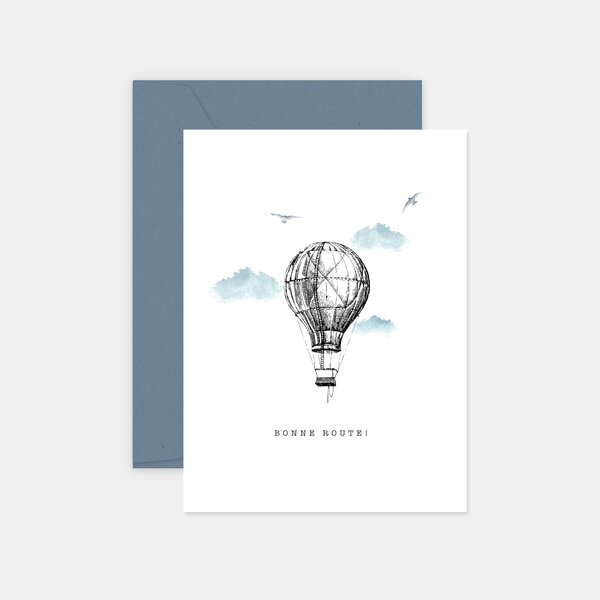 Carte bonne route - montgolfière