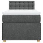 vidaXL Sommier à lattes de lit avec matelas Gris foncé 80x200 cm Tissu