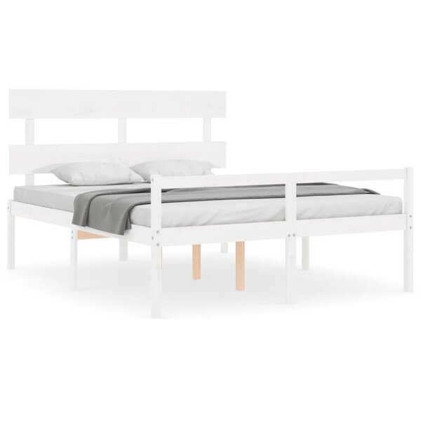 vidaXL Lit pour personne âgée sans matelas blanc 160x200cm bois massif