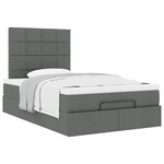 vidaXL Cadre de lit ottoman avec matelas gris foncé 120x190 cm tissu