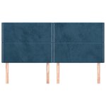 vidaXL Tête de lit Bleu foncé 200 x 5 x 118/128 cm Velours