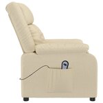 vidaXL Fauteuil inclinable électrique Crème Tissu