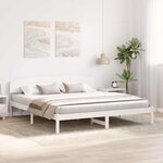 vidaXL Cadre de lit avec tête de lit Blanc 180x200 cm Bois massif Pin