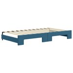 vidaXL Lit de jour avec lit gigogne et matelas bleu 100x200 cm velours