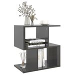 vidaXL Tables de chevet 2 Pièces Gris brillant 50x30x51 5 cm Aggloméré