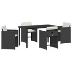 vidaXL Ensemble de salle à manger pour jardin 5 Pièces Noir polyrotin