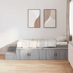 vidaXL Cadre de lit avec rangement Sonoma gris 244 x 127 x 53.5 cm