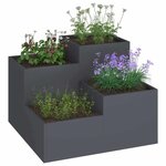 vidaXL Cache-pot de jardin Anthracite 100 x 100 x 60 cm Acier