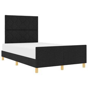 vidaXL Cadre de lit avec tête de lit Noir 120 x 190 cm tissu