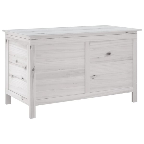 vidaXL Boîte de rangement de jardin blanc bois massif de sapin