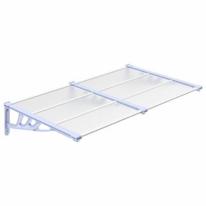 vidaXL Auvent de porte Gris et transparent 152 5x90 cm Polycarbonate