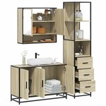 vidaXL Ensemble de meubles de salle de bain 3 Pièces chêne sonoma