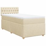 vidaXL Sommier à lattes de lit avec matelas Crème 100x200 cm Tissu