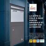 Boîte à colis Large Gris foncé 2 portes Acier galvanisé SMART PARCEL BOX™