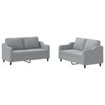 vidaXL Ensemble de canapés 2 Pièces avec coussins Gris clair Tissu
