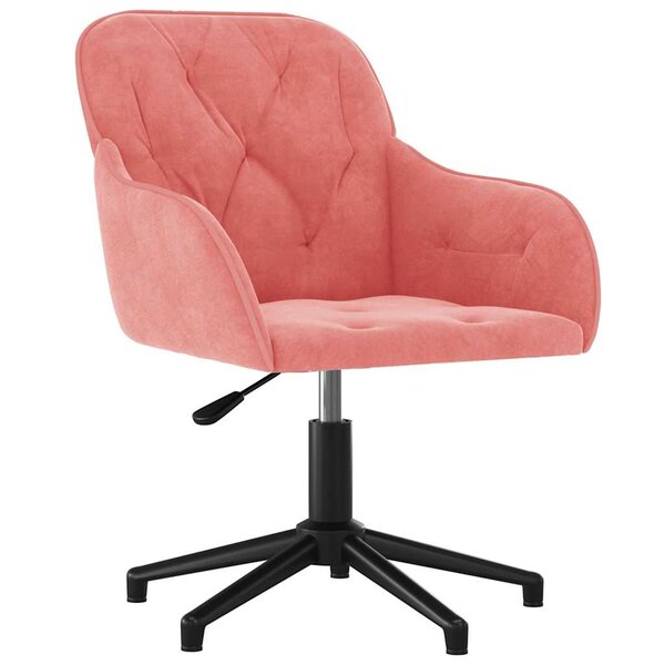 vidaXL Chaise pivotante de bureau Rose Velours