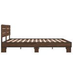 vidaXL Cadre de lit chêne marron 150x200 cm bois d'ingénierie et métal