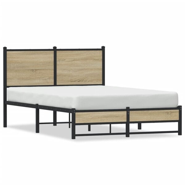 vidaXL Cadre de lit en métal sans matelas chêne sonoma 120x200 cm